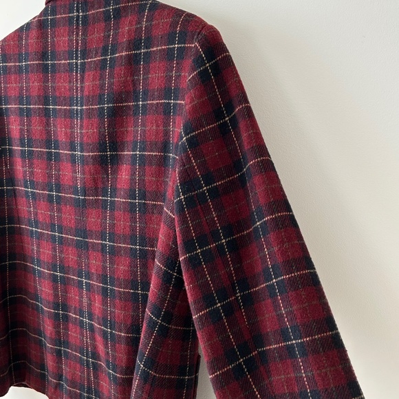 Vintage White Stag Plaid Wool Blazer - Picture 14 of 16